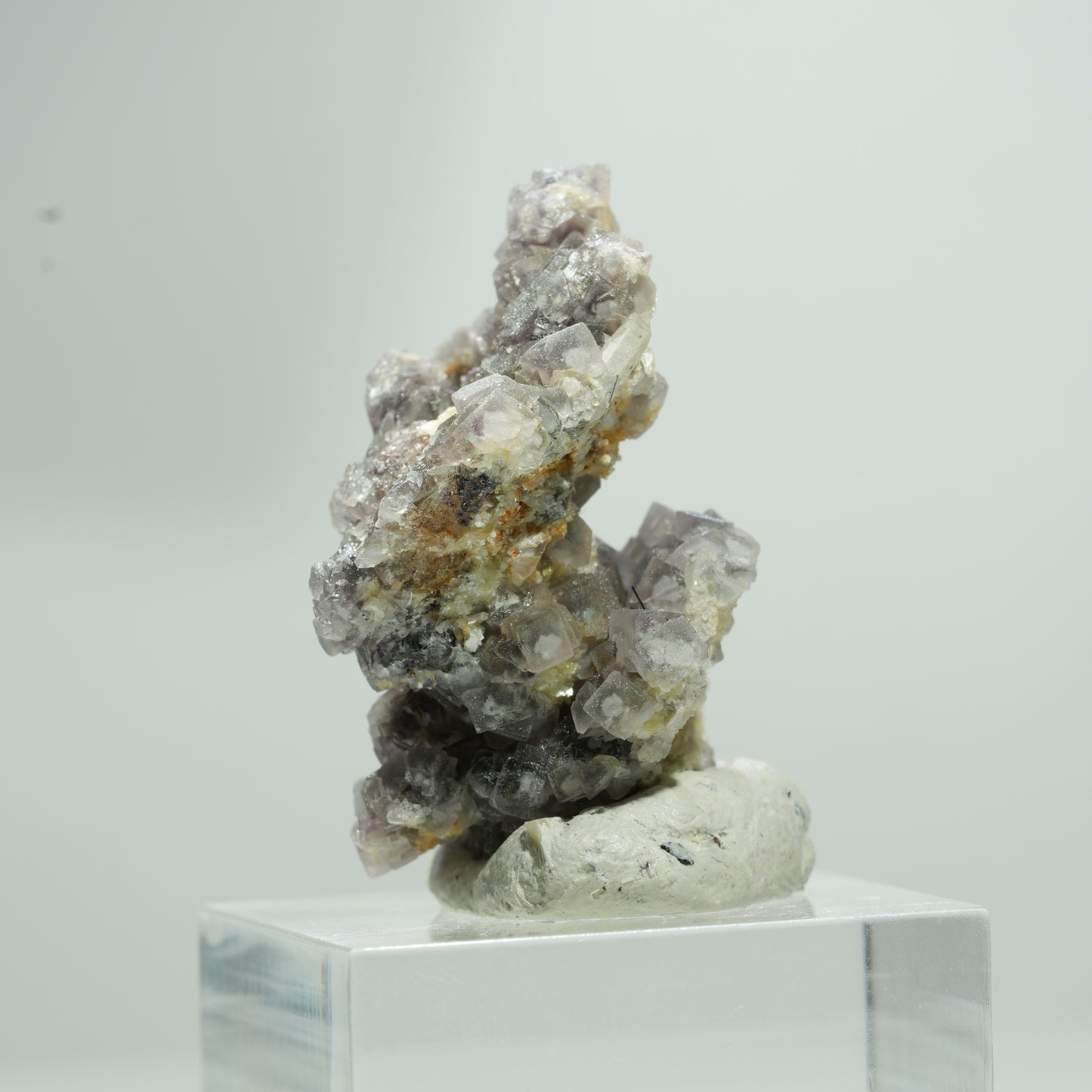 Seltene Phantom Fluorit Würfel, Muskovit Stufe Erongo, Namibia 16*12*11mm #13584