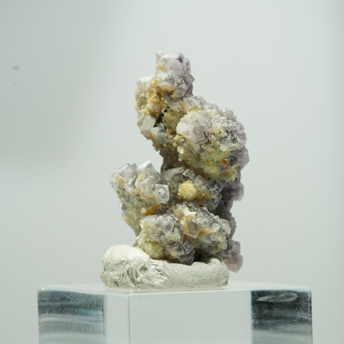 Seltene Phantom Fluorit Würfel, Muskovit Stufe Erongo, Namibia 16*12*11mm #13584