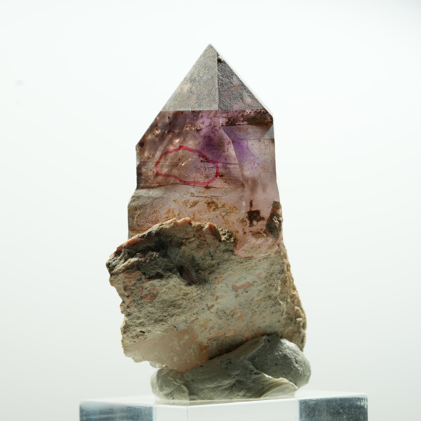 Enhydro Skelett Phantom Amethyst Spitze, 1x Blase Brandberg, Namibia 24*16*12mm #13589