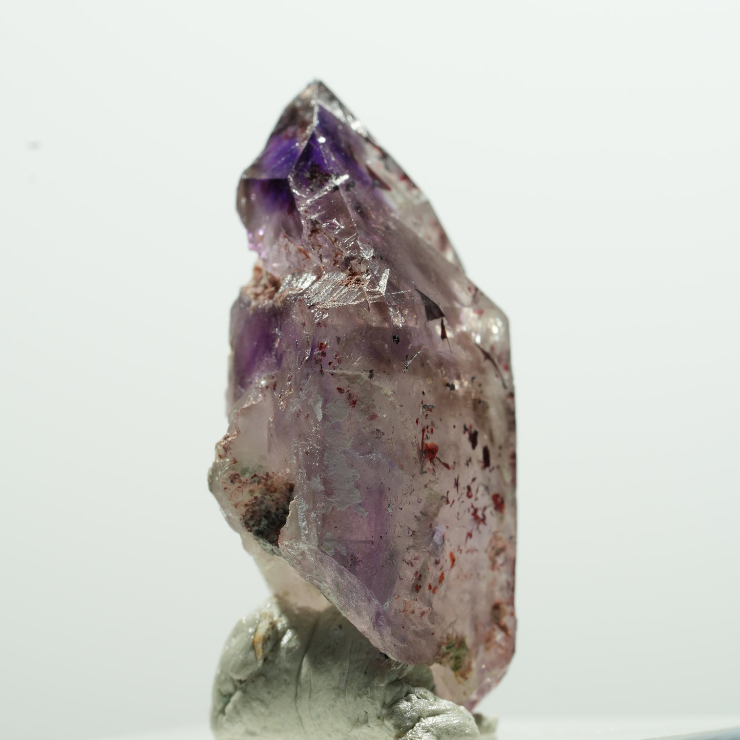 Harlekin Skelett Phantom Amethyst Spitze Brandberg, Namibia 15*8*6mm #13592