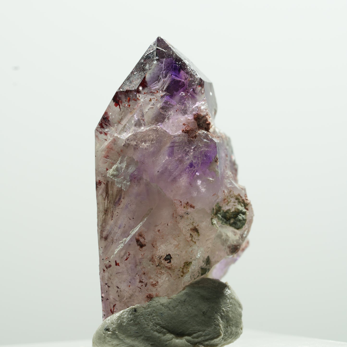 Harlekin Skelett Phantom Amethyst Spitze Brandberg, Namibia 15*8*6mm #13592