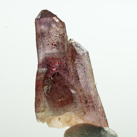Seltene Phantom Amethyst Zepter mit Eisen Spitzen Brandberg, Namibia 27*13*11mm #13593