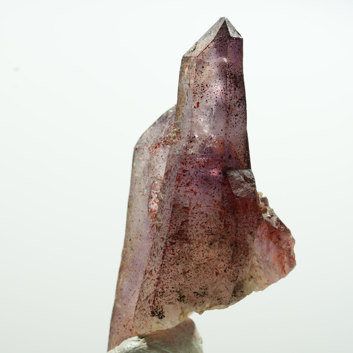 Seltene Phantom Amethyst Zepter mit Eisen Spitzen Brandberg, Namibia 27*13*11mm #13593
