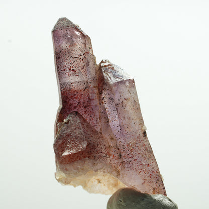 Seltene Phantom Amethyst Zepter mit Eisen Spitzen Brandberg, Namibia 27*13*11mm #13593