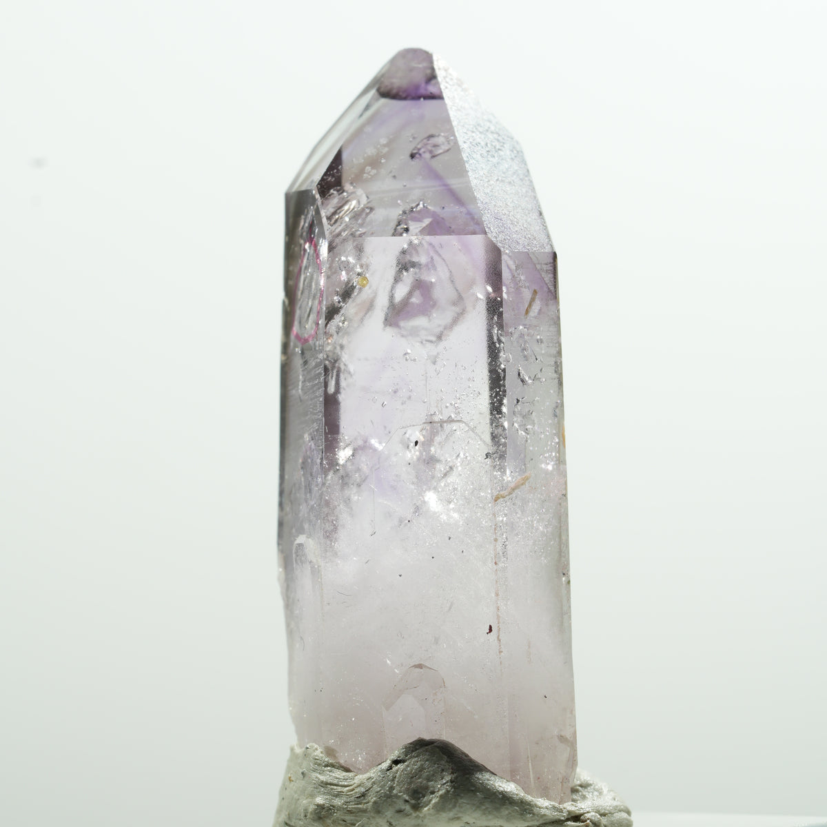 Pointe d'améthyste fantôme à enhydro, 1 bulle Goboboseb, Namibie 43*19*15mm #13598