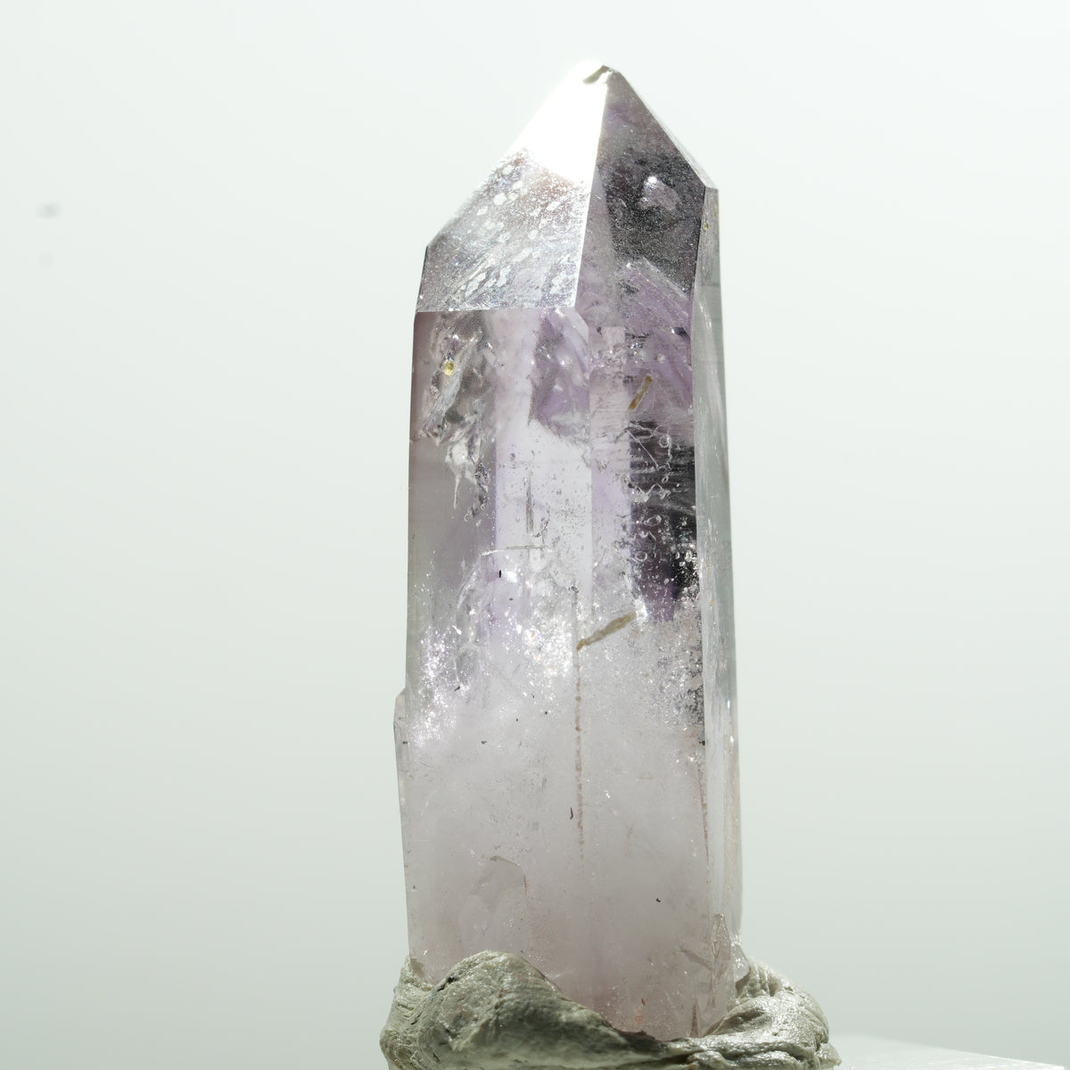 Pointe d'améthyste fantôme à enhydro, 1 bulle Goboboseb, Namibie 43*19*15mm #13598