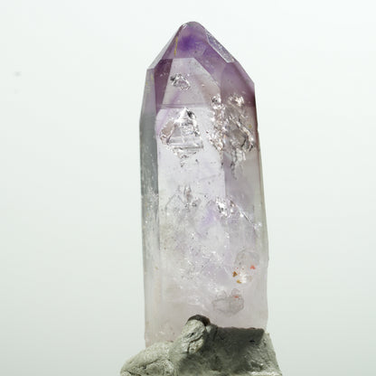 Pointe d'améthyste fantôme à enhydro, 1 bulle Goboboseb, Namibie 43*19*15mm #13598