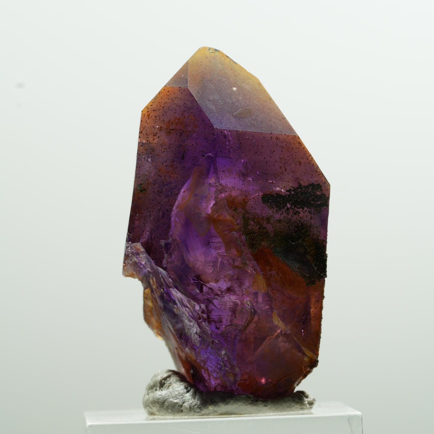 Seltene Phantom Amethyst Skelett Spitze mit Eisen Goboboseb, Namibia 40*23*20mm #13603