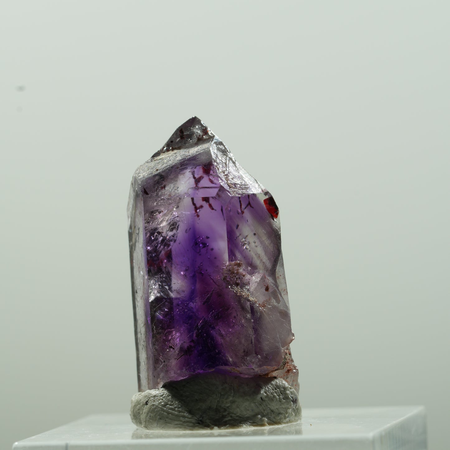 Enhydro Harlekin Phantom Amethyst Spitze, 1x Blase Goboboseb, Namibia 26*14*11mm #13631