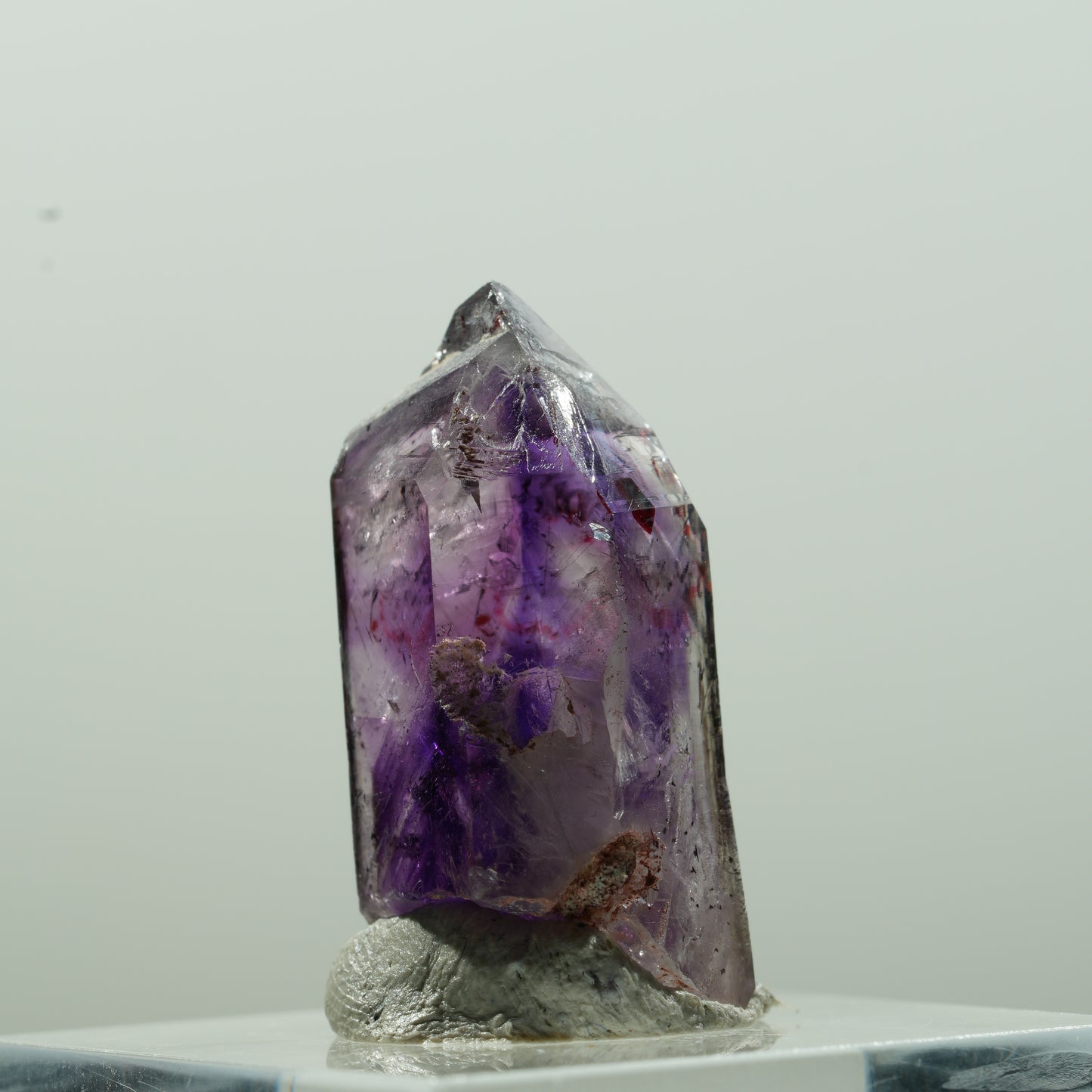 Enhydro Harlekin Phantom Amethyst Spitze, 1x Blase Goboboseb, Namibia 26*14*11mm #13631
