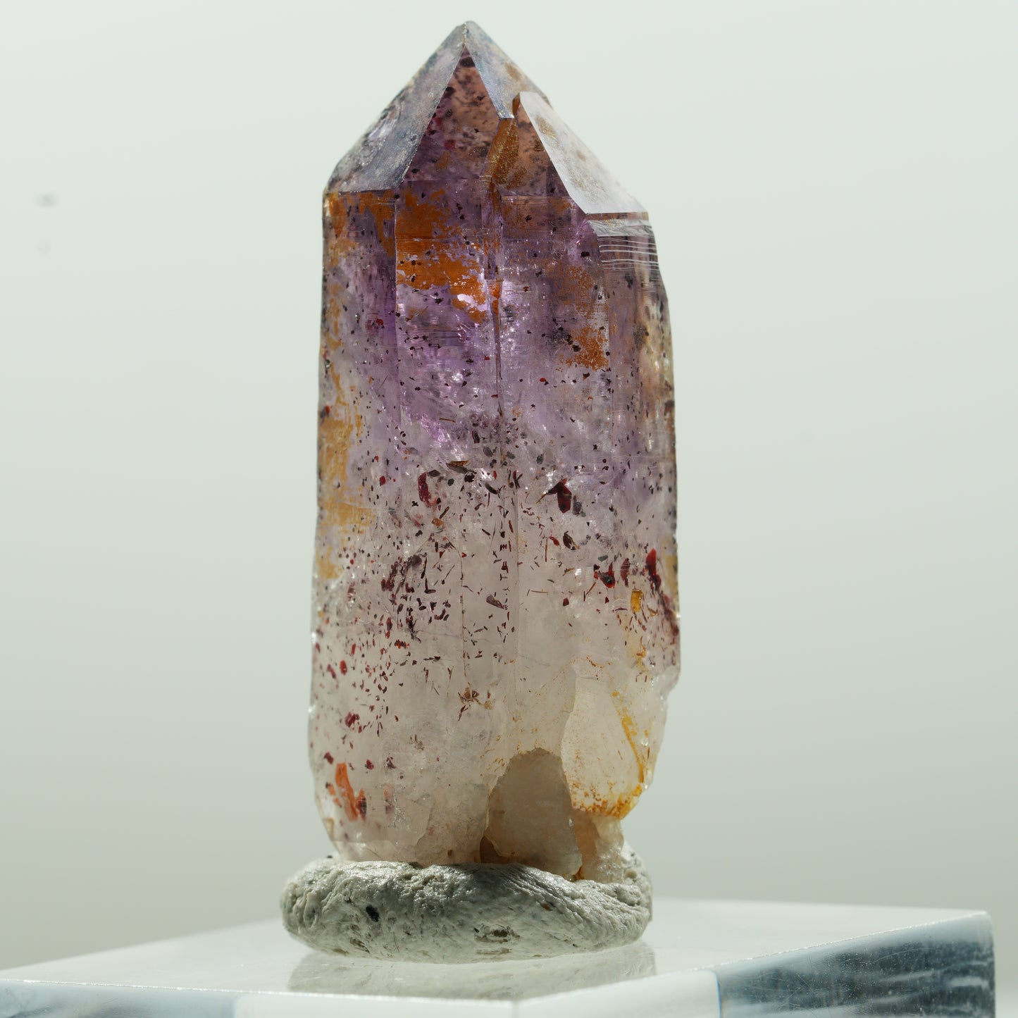 Seltene Phantom Skelett Amethyst mit Eisen Spitze Brandberg, Namibia 37*15*13mm #13633