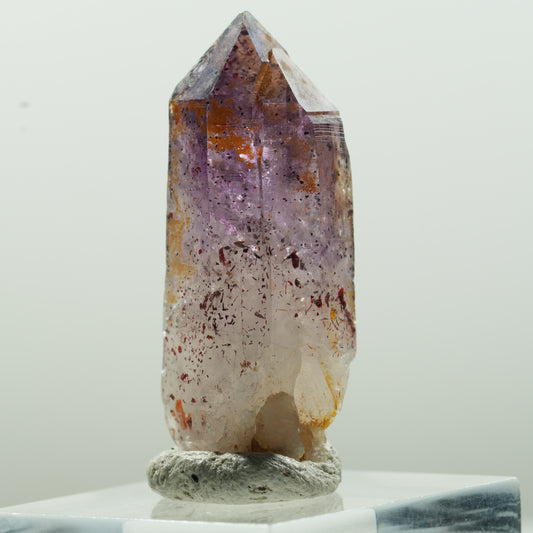 Seltene Phantom Skelett Amethyst mit Eisen Spitze Brandberg, Namibia 37*15*13mm #13633