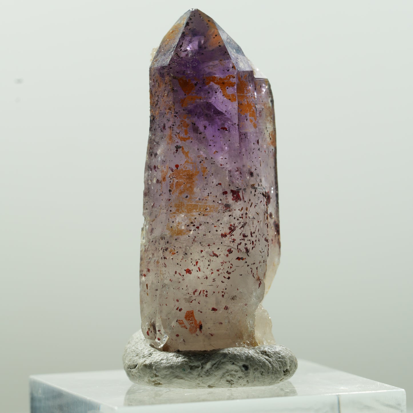 Seltene Phantom Skelett Amethyst mit Eisen Spitze Brandberg, Namibia 37*15*13mm #13633