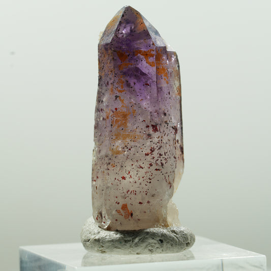 Seltene Phantom Skelett Amethyst mit Eisen Spitze Brandberg, Namibia 37*15*13mm #13633