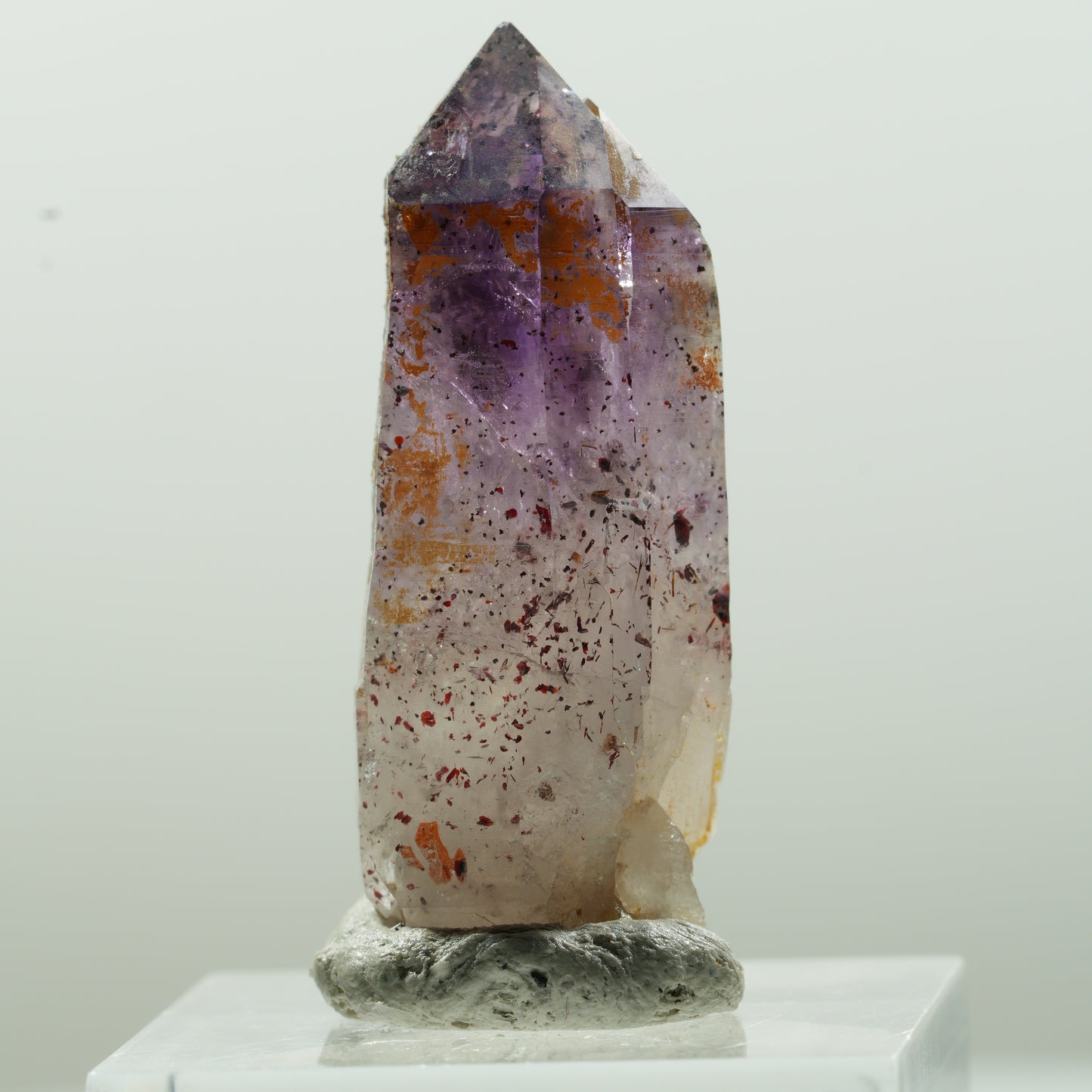 Seltene Phantom Skelett Amethyst mit Eisen Spitze Brandberg, Namibia 37*15*13mm #13633