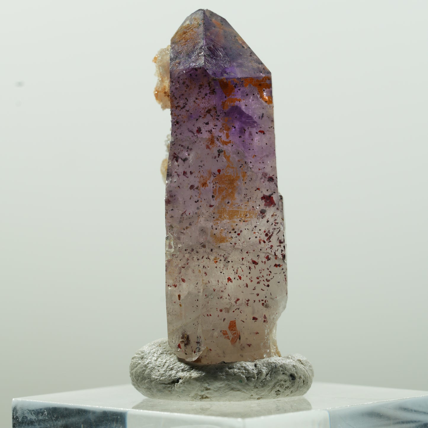 Seltene Phantom Skelett Amethyst mit Eisen Spitze Brandberg, Namibia 37*15*13mm #13633