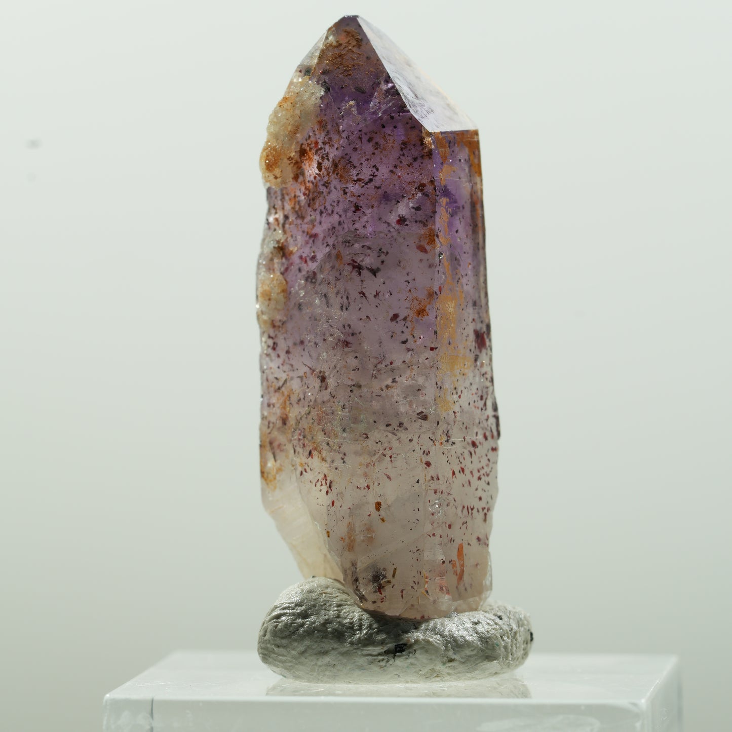 Seltene Phantom Skelett Amethyst mit Eisen Spitze Brandberg, Namibia 37*15*13mm #13633