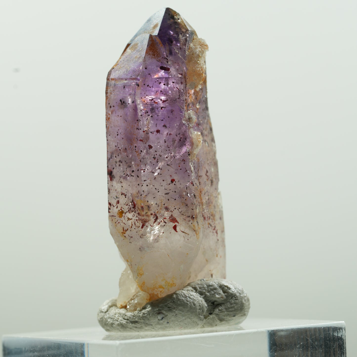 Seltene Phantom Skelett Amethyst mit Eisen Spitze Brandberg, Namibia 37*15*13mm #13633