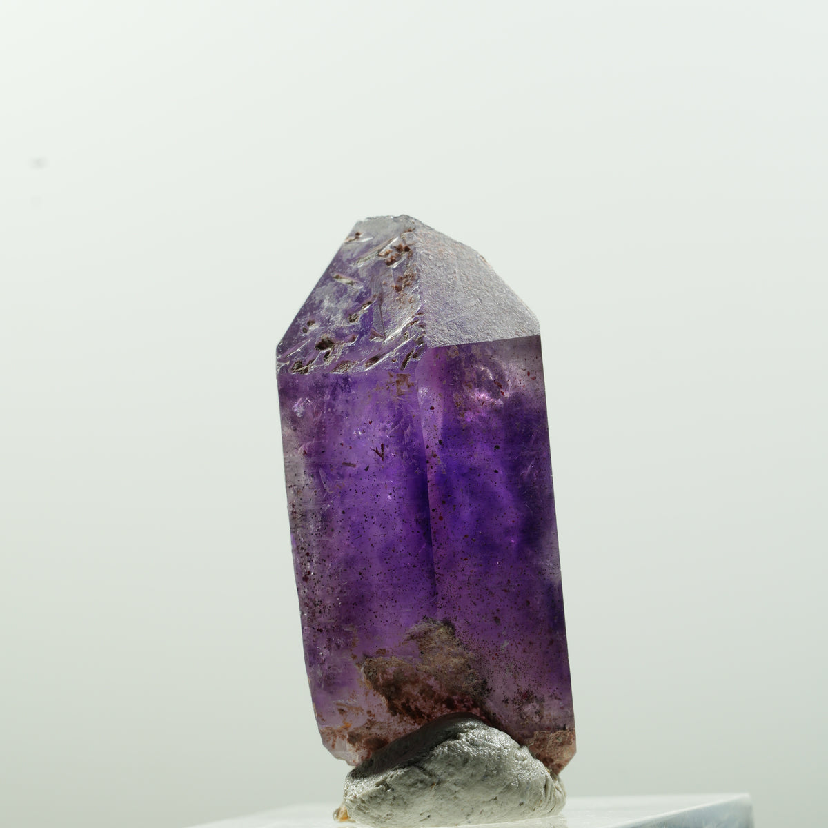 Pointe d'améthyste fantôme avec squelette enhydre, 1 bulle Brandberg, Namibie 35*17*13mm #13639