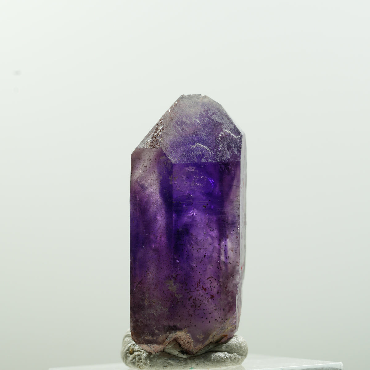 Pointe d'améthyste fantôme avec squelette enhydre, 1 bulle Brandberg, Namibie 35*17*13mm #13639