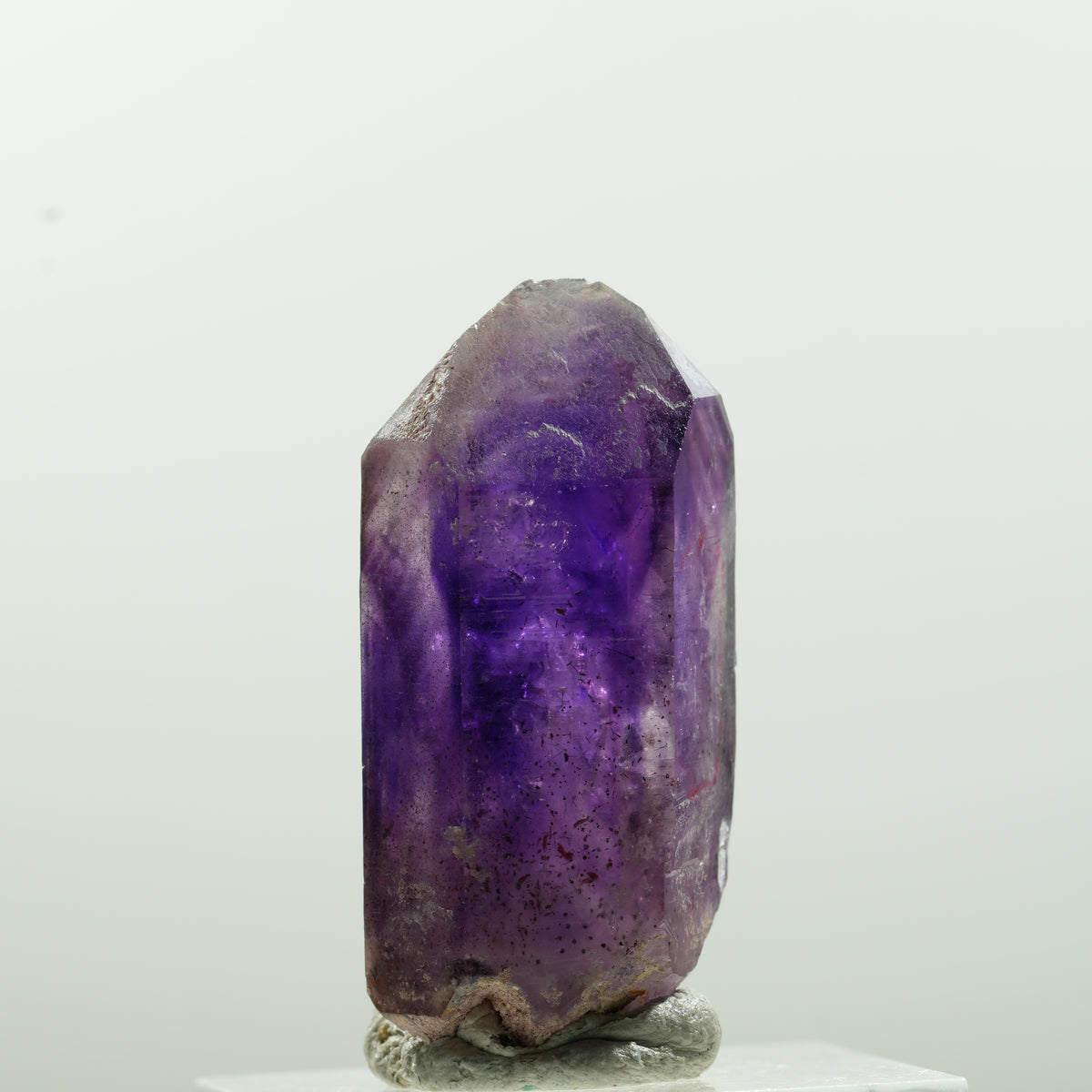Pointe d'améthyste fantôme avec squelette enhydre, 1 bulle Brandberg, Namibie 35*17*13mm #13639