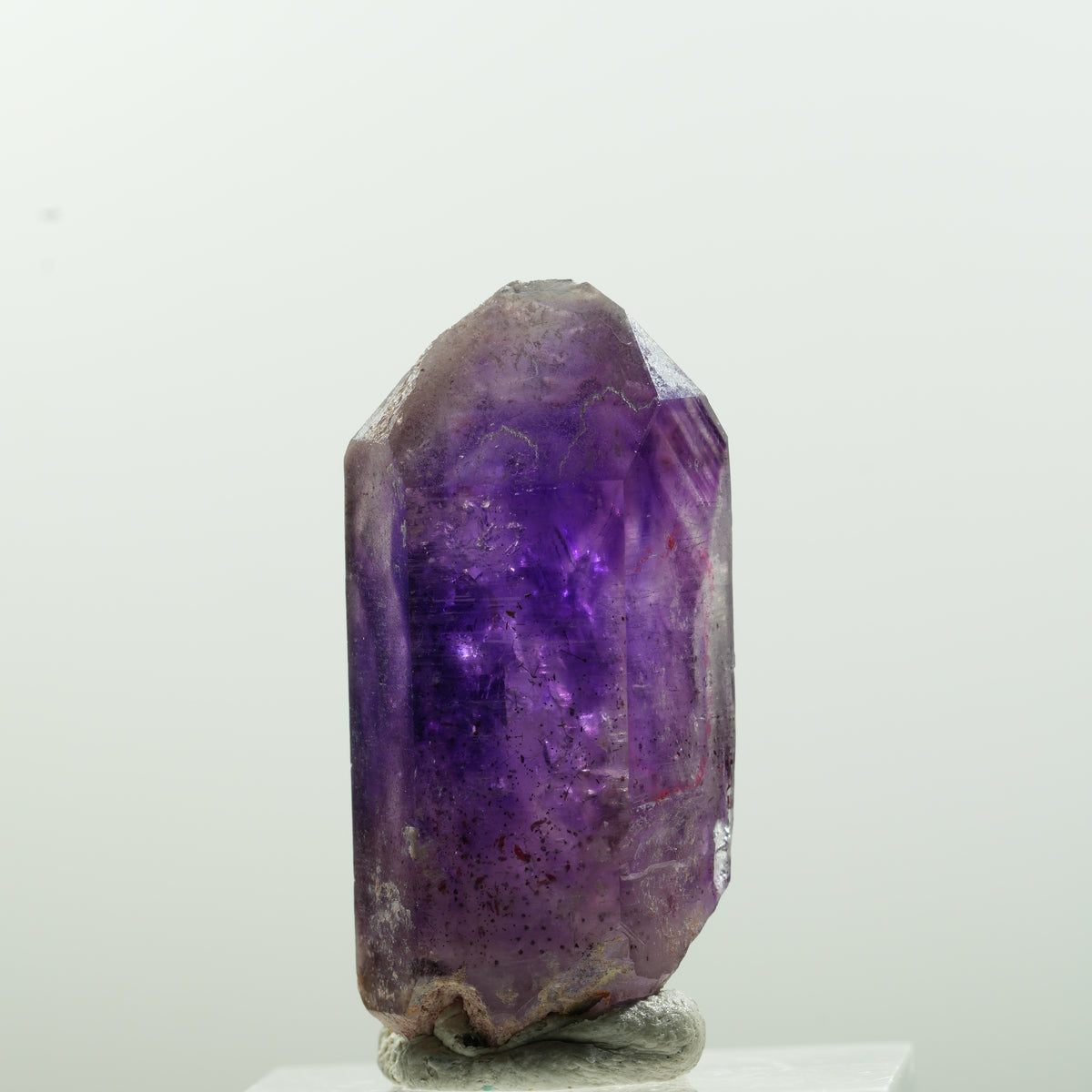 Pointe d'améthyste fantôme avec squelette enhydre, 1 bulle Brandberg, Namibie 35*17*13mm #13639
