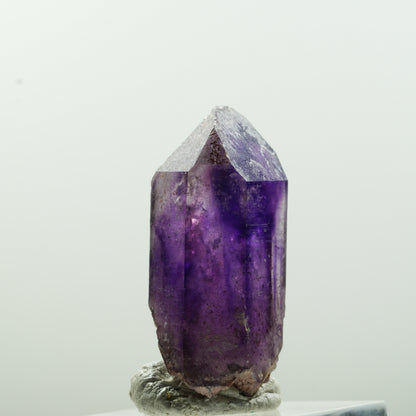 Pointe d'améthyste fantôme avec squelette enhydre, 1 bulle Brandberg, Namibie 35*17*13mm #13639