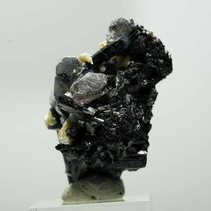Bunte Phantom Fluorit Würfel, Schörl Turmalin, Muskovit Erongo, Namibia 49*41*30mm #13641