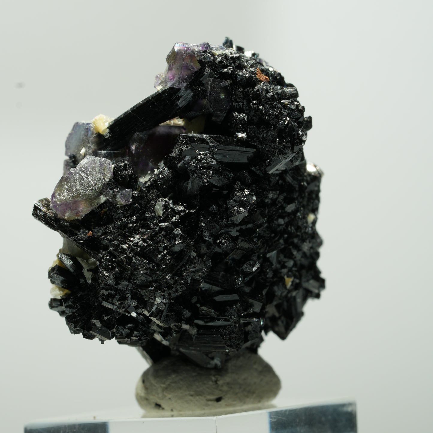 Bunte Phantom Fluorit Würfel, Schörl Turmalin, Muskovit Erongo, Namibia 49*41*30mm #13641