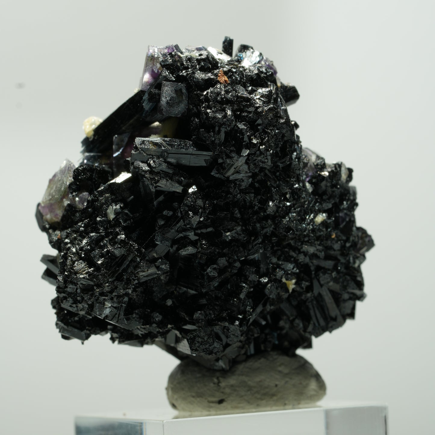 Bunte Phantom Fluorit Würfel, Schörl Turmalin, Muskovit Erongo, Namibia 49*41*30mm #13641