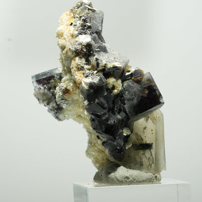 Bunte Phantom Fluorit, Schörl Turmalin, Muskovit, Rauchquarz Erongo, Namibia 56*31*30mm #13642