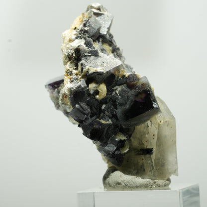 Bunte Phantom Fluorit, Schörl Turmalin, Muskovit, Rauchquarz Erongo, Namibia 56*31*30mm #13642