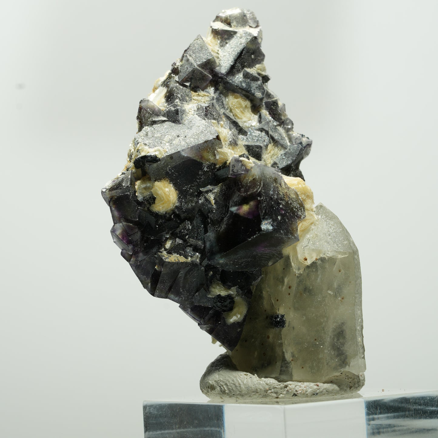 Bunte Phantom Fluorit, Schörl Turmalin, Muskovit, Rauchquarz Erongo, Namibia 56*31*30mm #13642