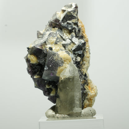 Bunte Phantom Fluorit, Schörl Turmalin, Muskovit, Rauchquarz Erongo, Namibia 56*31*30mm #13642
