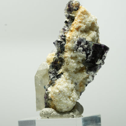 Bunte Phantom Fluorit, Schörl Turmalin, Muskovit, Rauchquarz Erongo, Namibia 56*31*30mm #13642