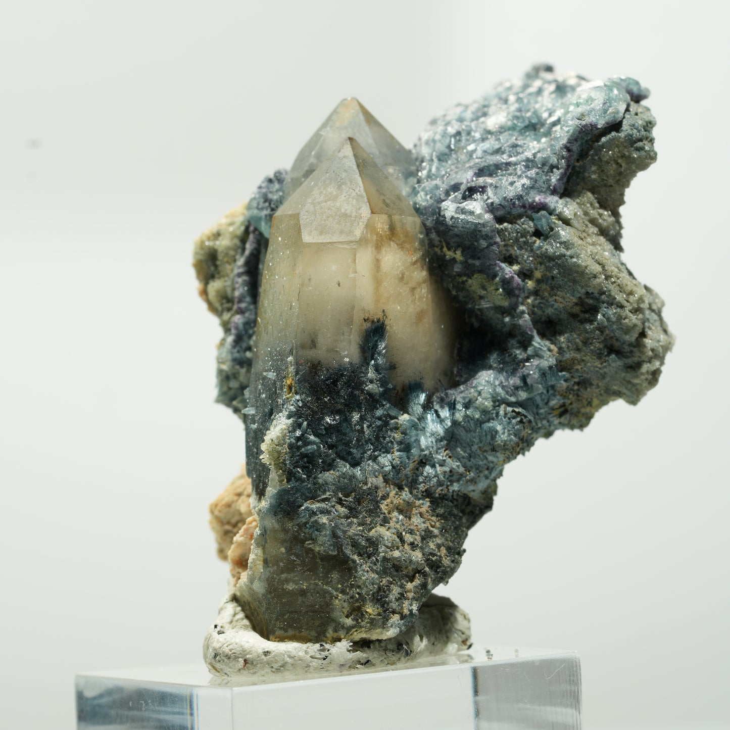 Seltene Phantom Fluorit, Orthoklas, Rauchquarz Stufe Erongo, Namibia 60*33*31mm #13643