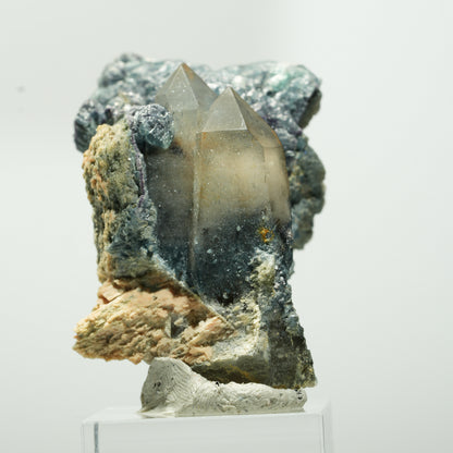 Seltene Phantom Fluorit, Orthoklas, Rauchquarz Stufe Erongo, Namibia 60*33*31mm #13643
