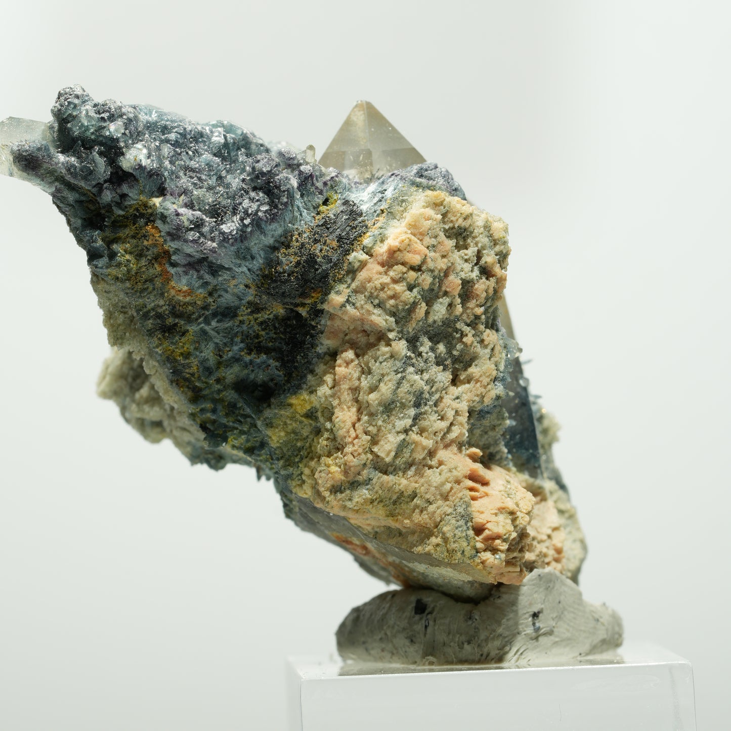 Seltene Phantom Fluorit, Orthoklas, Rauchquarz Stufe Erongo, Namibia 60*33*31mm #13643