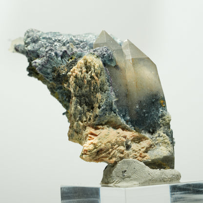 Seltene Phantom Fluorit, Orthoklas, Rauchquarz Stufe Erongo, Namibia 60*33*31mm #13643