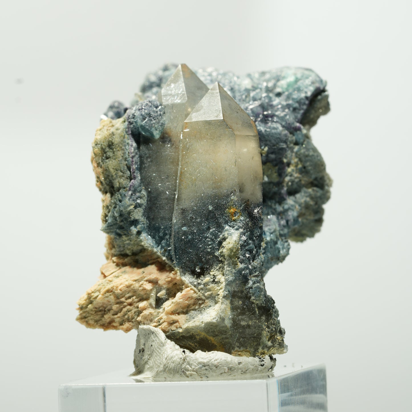 Seltene Phantom Fluorit, Orthoklas, Rauchquarz Stufe Erongo, Namibia 60*33*31mm #13643