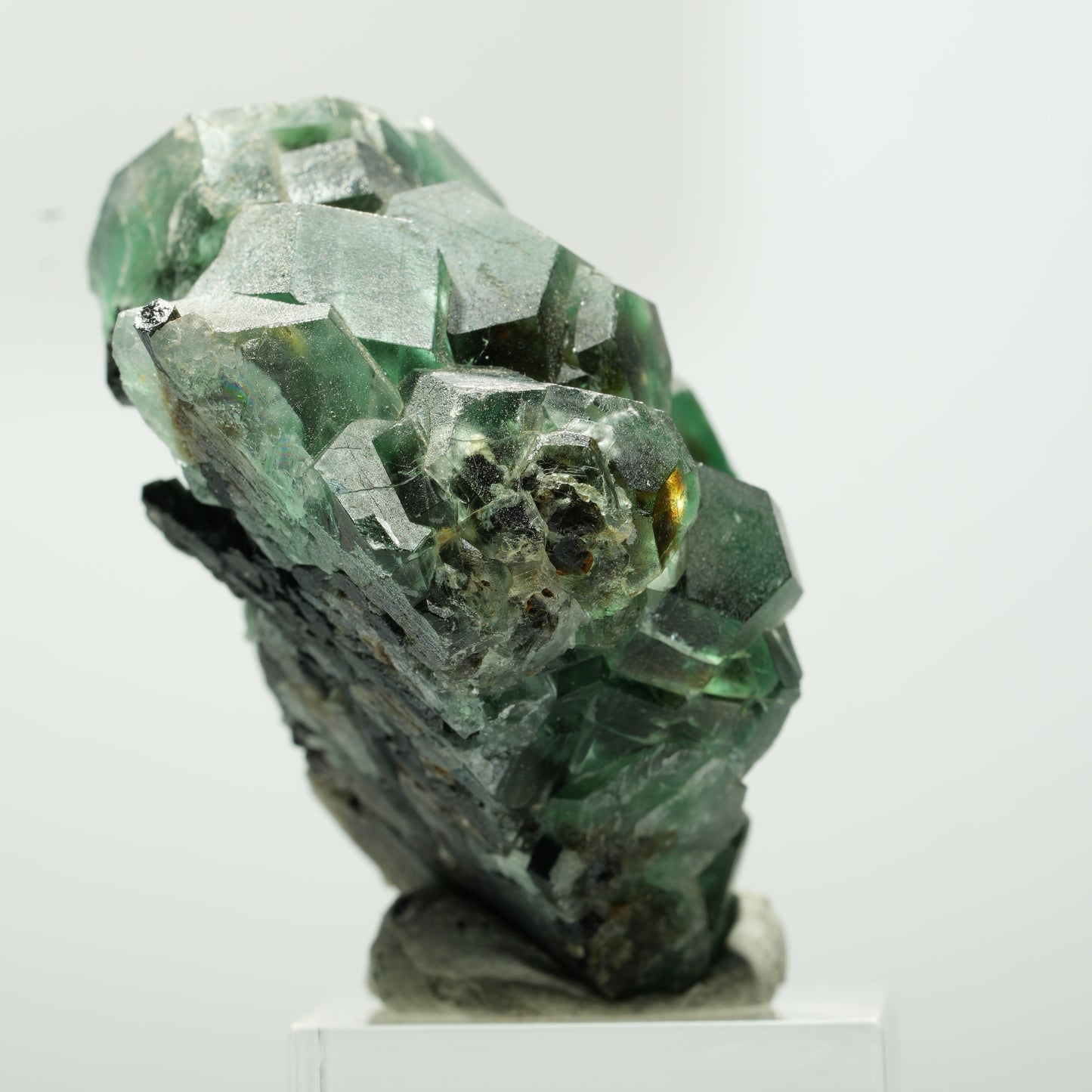 Phantom Fluorit hexagonal, Schörl Turmalin Stufe Erongo, Namibia 55*41*27mm #13644