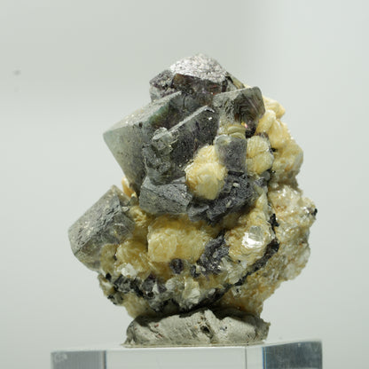 Bunte Phantom Fluorit Würfel, Schörl Turmalin, Muskovit Erongo, Namibia 41*34*25mm #13645