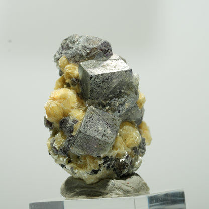 Bunte Phantom Fluorit Würfel, Schörl Turmalin, Muskovit Erongo, Namibia 41*34*25mm #13645
