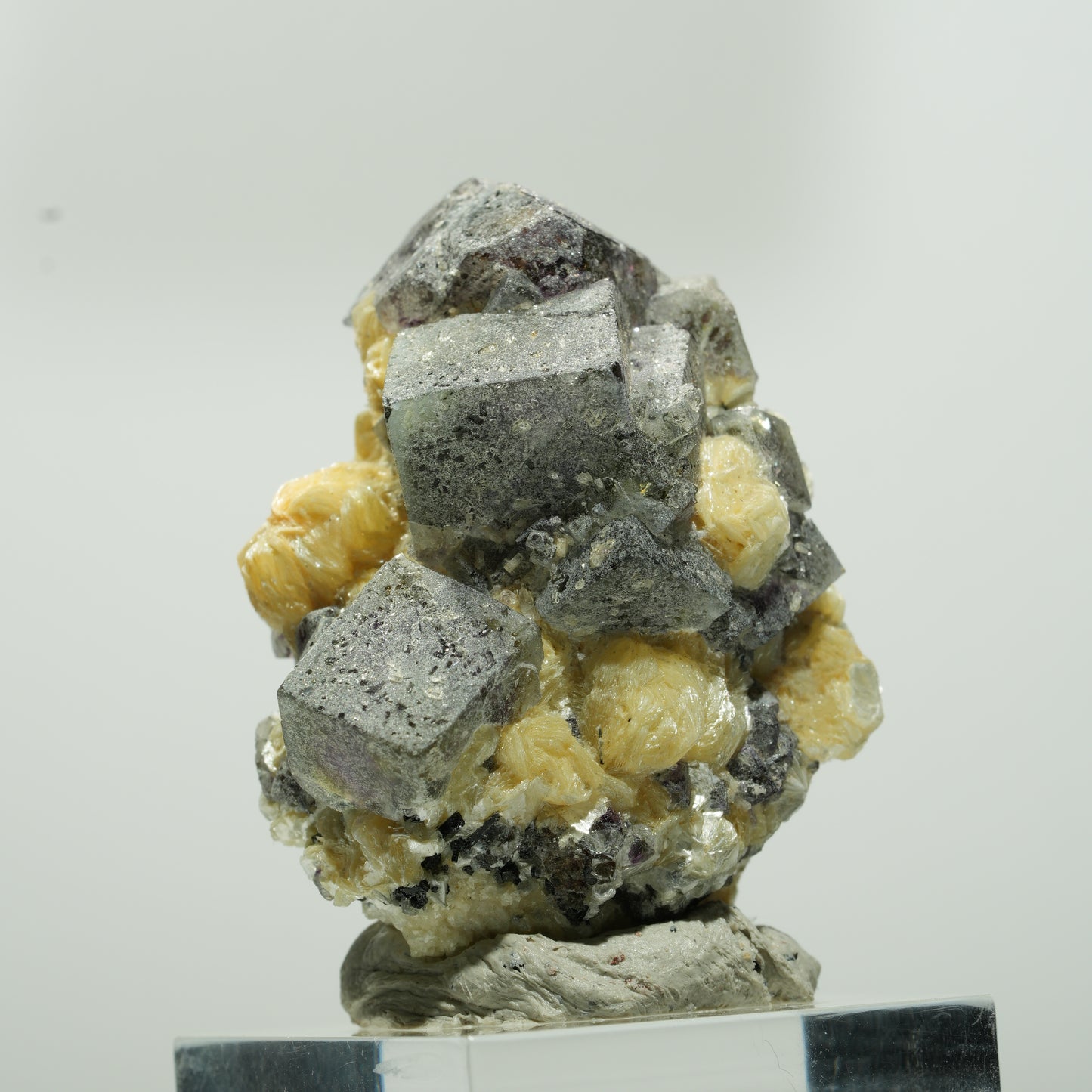 Bunte Phantom Fluorit Würfel, Schörl Turmalin, Muskovit Erongo, Namibia 41*34*25mm #13645