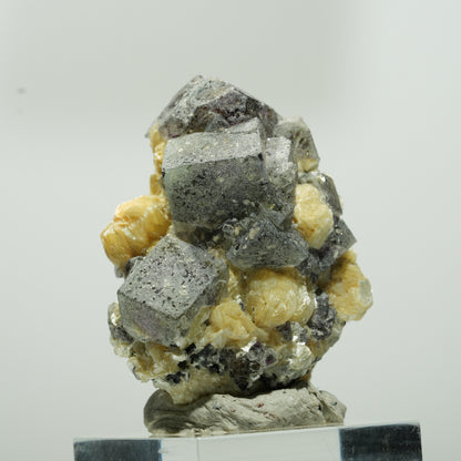 Bunte Phantom Fluorit Würfel, Schörl Turmalin, Muskovit Erongo, Namibia 41*34*25mm #13645
