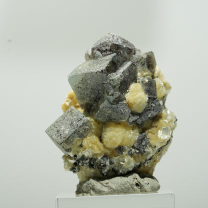 Bunte Phantom Fluorit Würfel, Schörl Turmalin, Muskovit Erongo, Namibia 41*34*25mm #13645