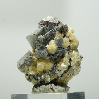 Bunte Phantom Fluorit Würfel, Schörl Turmalin, Muskovit Erongo, Namibia 41*34*25mm #13645