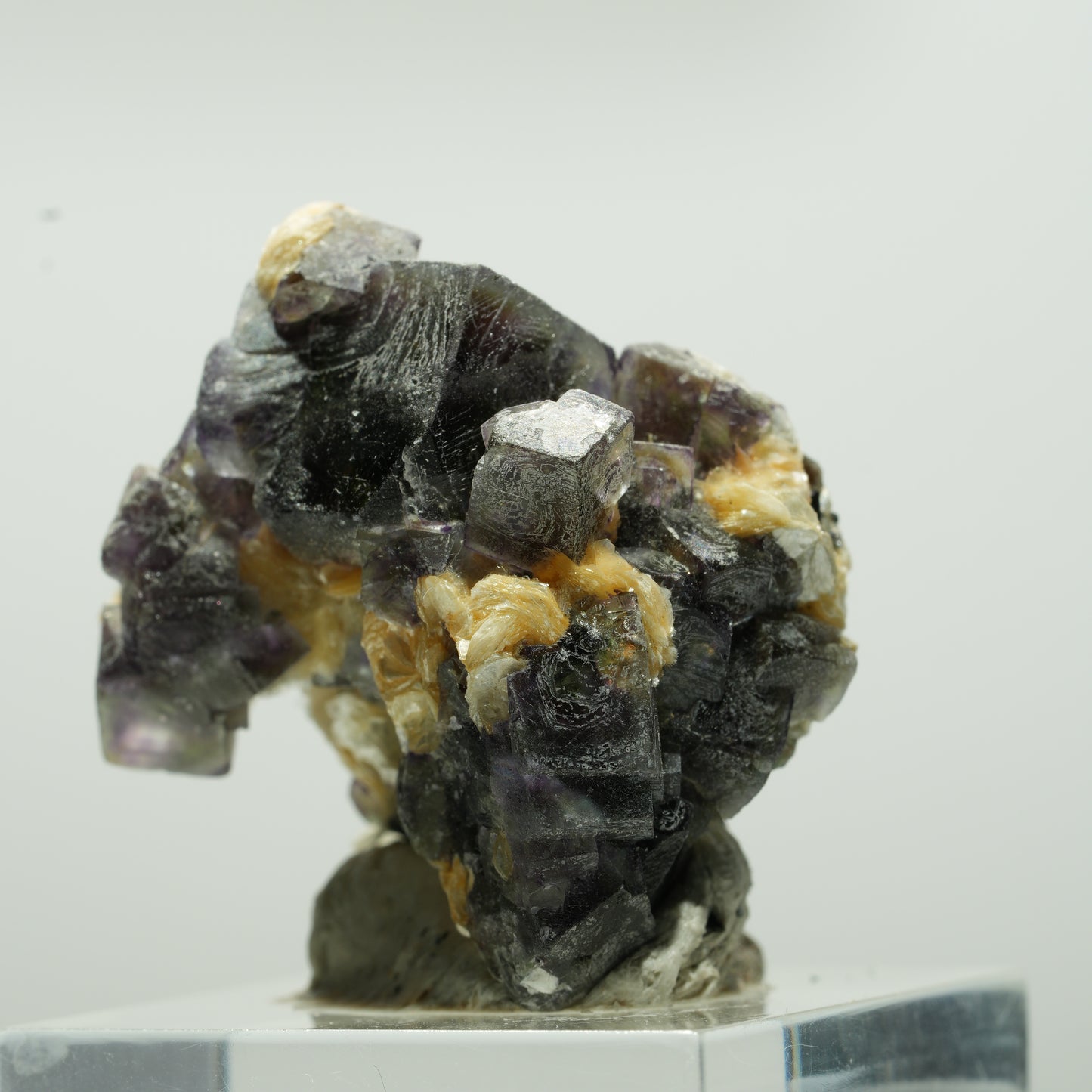 Bunte Phantom Fluorit Würfel, Schörl Turmalin, Muskovit Erongo, Namibia 29*28*26mm #13646