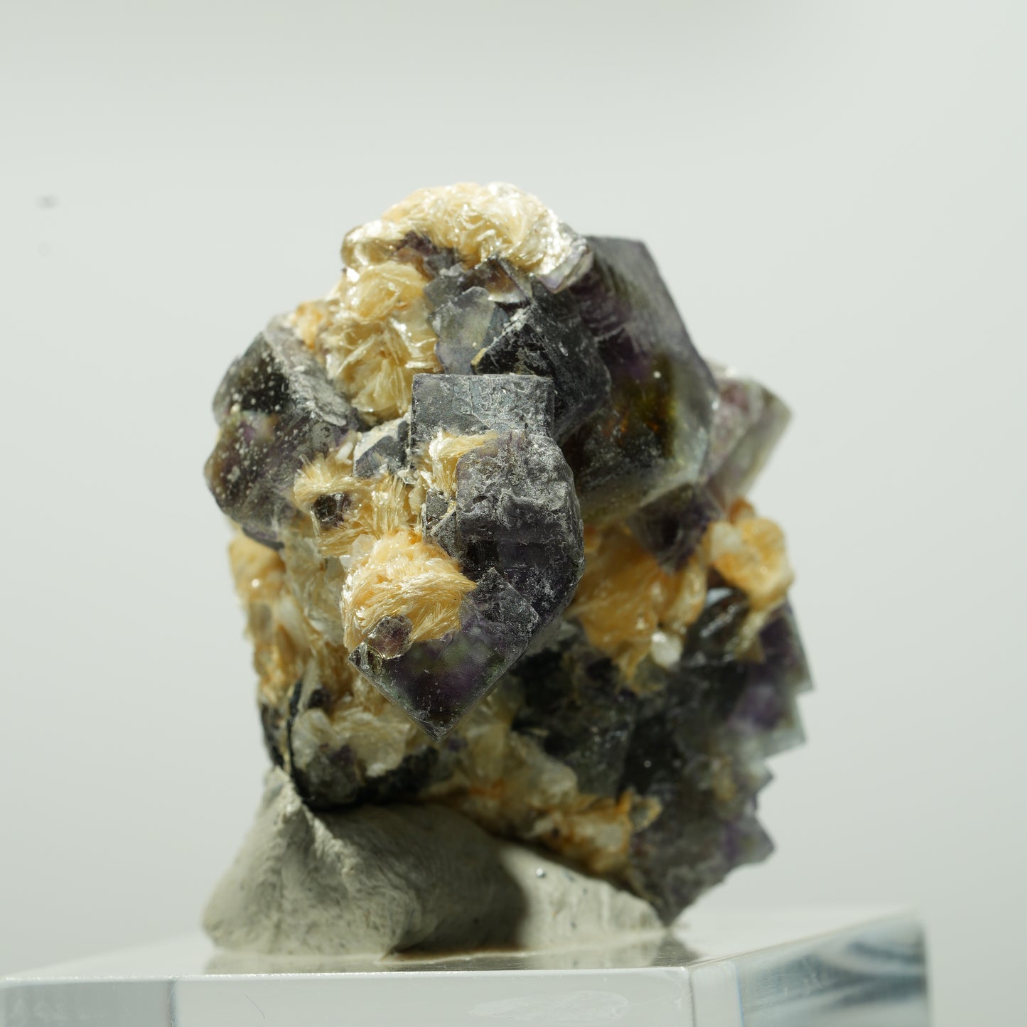 Bunte Phantom Fluorit Würfel, Schörl Turmalin, Muskovit Erongo, Namibia 29*28*26mm #13646