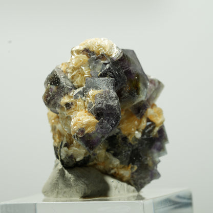 Bunte Phantom Fluorit Würfel, Schörl Turmalin, Muskovit Erongo, Namibia 29*28*26mm #13646